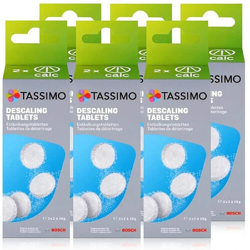 Lot de 6 boîtes de détartrant (16 tablettes x18 g) pour machine à café tassimo bosch