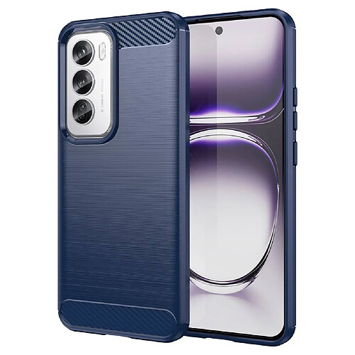 Htdmobiles Coque pour Oppo Reno 12 Pro 5G - housse etui silicone gel carbone + film ecran - BLEU FONCE