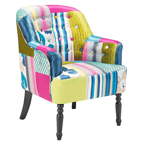 Beliani Fauteuil MANDAL Tissu Multicolore