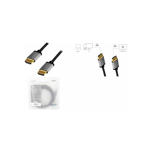 LogiLink Câble HDMI 2.0, fiche mâle A - mâle A, 1,0 m ()