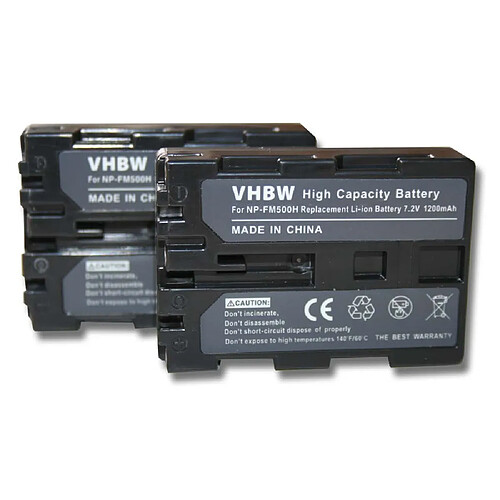 vhbw 2x Batteries compatible avec Sony Alpha DSLR-A580L, DSLR-A580Y, DSLR-A700, DSLR-A700K appareil photo, reflex numérique (1200mAh, 7,2V, Li-ion)