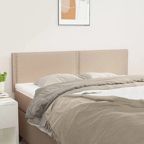 vidaXL Têtes de lit 2 pcs Cappuccino 72x5x78/88 cm Similicuir