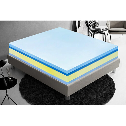 Materassi&Doghe Matelas 90x200 mémoire de forme - Haut 25 cm - 11 zones de confort - mémoire 5 cm - Orthopédie - Housse amovible