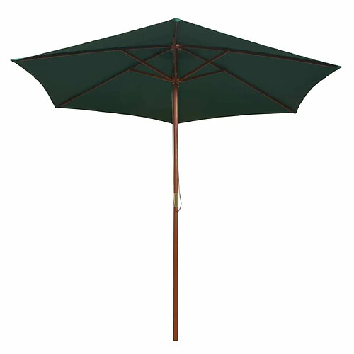 Maison Chic Parasol Jardin | Parasol avec poteau en bois 270 x 270 cm Vert - GKD94367