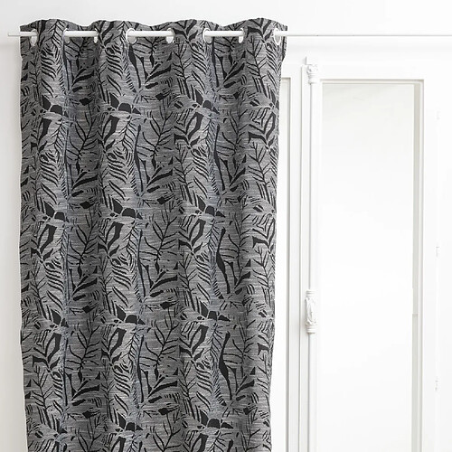 Atmosphera, Createur D'Interieur Rideau tissage jacquard Folha 140 x 260 cm - Noir et Blanc