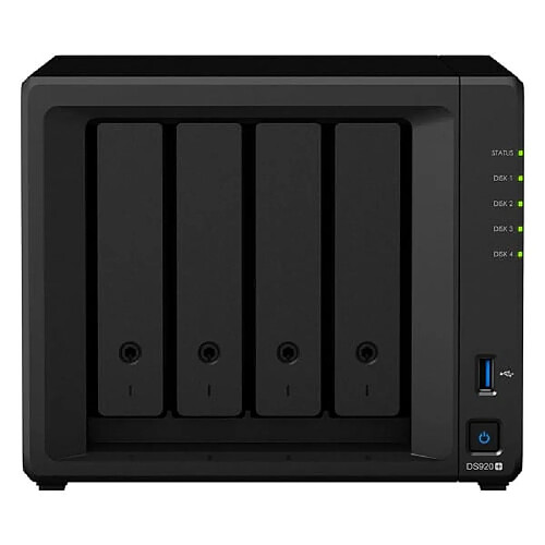 Synology Bundle DS920+ NAS 16To (4x4To) HDD 4 Baies Intel Celeron J4125 Serial ATA 600 5900tr/min Noir