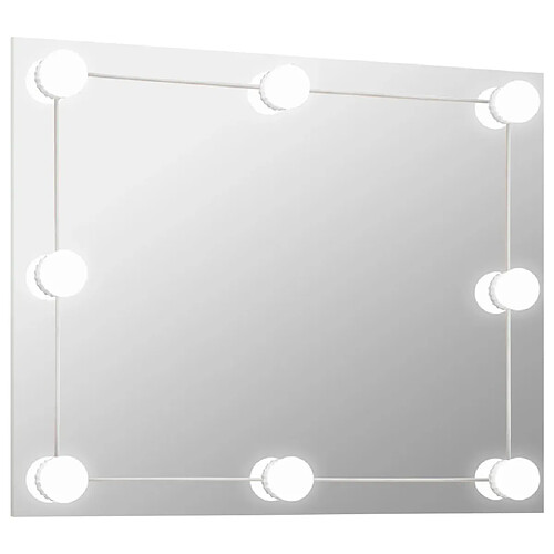 Maison Chic Miroir mural Rectangulaire | Miroir Décoration sans cadre avec lampes LED pour Maison Salle de Bain Verre -GKD52792