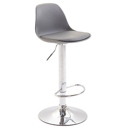 Decoshop26 Tabouret de bar en synthétique et plastique rouge pied en gris réglable et pivotant 10_0000146