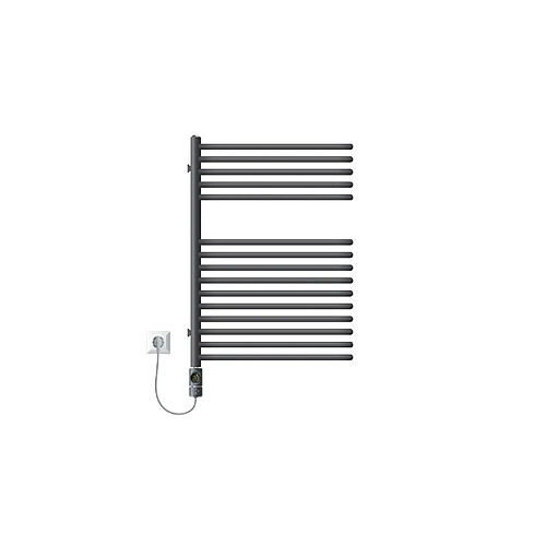 LuxeBath Radiateur mural porte-serviette anthracite 500x800 mm avec thermoplongeur 300 W