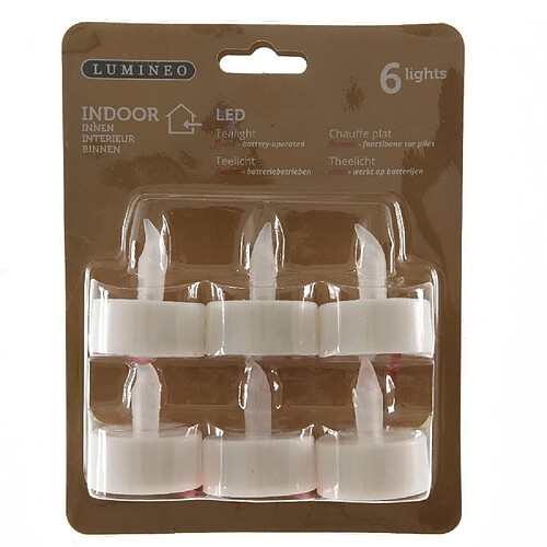 Lumineo Lot de 6 bougies flamme chauffe-plat led