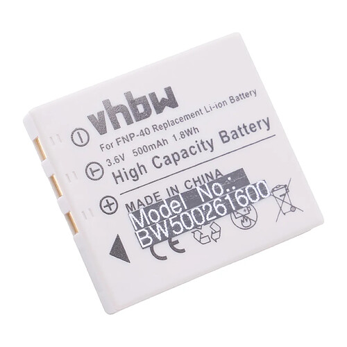 vhbw batterie compatible avec Rollei DB60, XS-10 in touch appareil photo APRN (500mAh, 3,6V, Li-Ion)