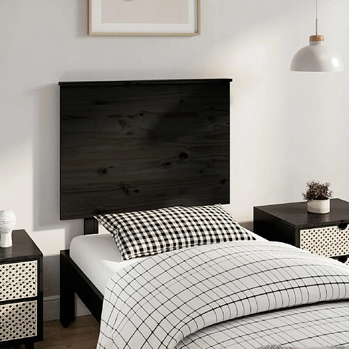 vidaXL Tête de lit Noir 79x6x82,5 cm Bois massif de pin