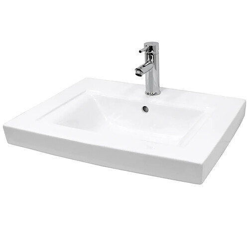 Ecd Germany Lavabo 605 x 465 x 160 mm en céramique blanche