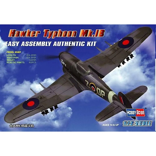 Hawker Typhoon Mk.IB Fighter - 1:72e - Hobby Boss