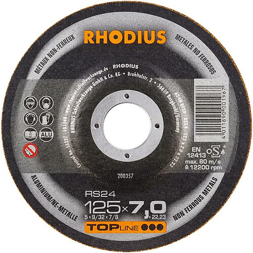 Disque de coupe RS24 125 x 7,0mm AluNE Rhodius(Par 25)