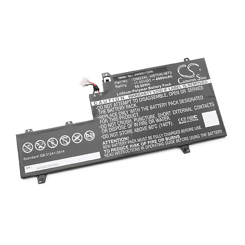 vhbw batterie compatible avec HP EliteBook X360 1030 G2 X3U19AV, X360 1030 G2 X3U20AV laptop (4900mAh, 11.55V, Li-Polymère, noir)