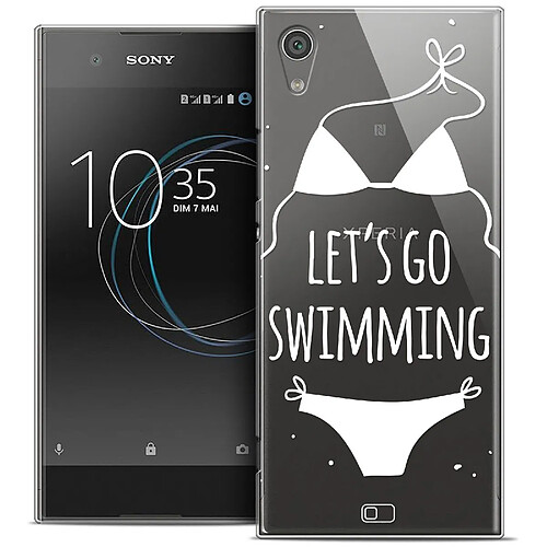 Caseink Coque Housse Etui Sony Xperia XA1 (5 ) [Crystal Rigide HD Collection Summer Design Let's Go Swim - Souple - Ultra Fin - Imprimé en France]