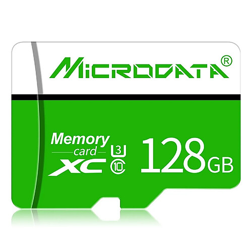 Wewoo Carte Micro SD mémoire MICRODATA 128 Go U3 verte et blanche TF SD