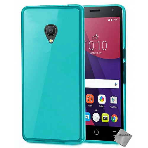 Htdmobiles Coque silicone gel fine pour Alcatel One Touch Pixi 4 3G (5.0) + film ecran - BLEU