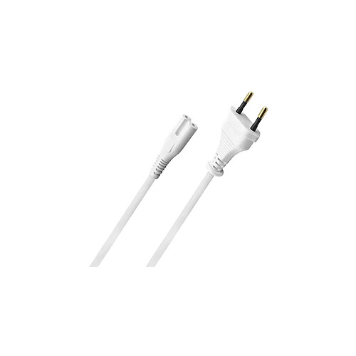 Oehlbach Powercord C7 Blanc - Câble d'Alimentation de 5 m