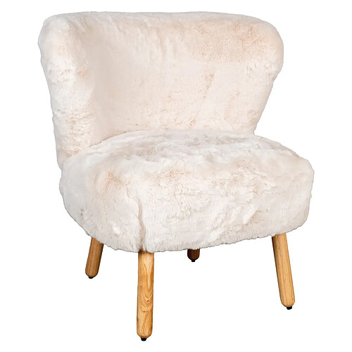 Aubry Gaspard Fauteuil effet fourrure blanche Petit.