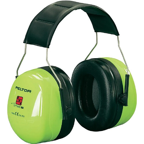 Casque Peltor Optime 3 Vert Fluo Haute Visibilité