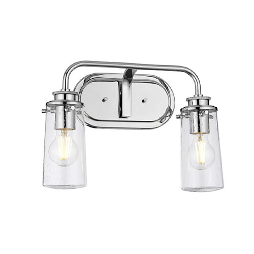 Elstead Lighting Applique murale salle de bains Kichler Acier,verre grainé transparent Chrome