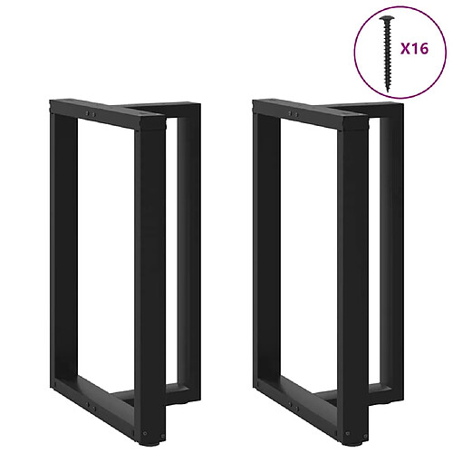 vidaXL Pieds de table de bar forme de T 2 pcs noir 60x35x(91-92) cm