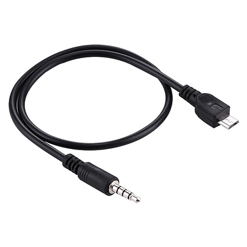 Wewoo Câble noir AUX audio mâle vers micro USB Jack 3,5 mm, longueur: environ 40 cm