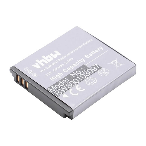 Batterie Li-Ion vhbw 600mAh (3.7V) pour appareil photo Samsung Digimax L830, NV4, PL10, NV33, L730, CL5, i8, ST10 .Remplace: Samsung SLB-0937.