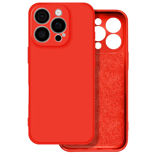 Avizar Coque pour iPhone 16 Pro Soft Touch Mat Silicone Flexible Rouge