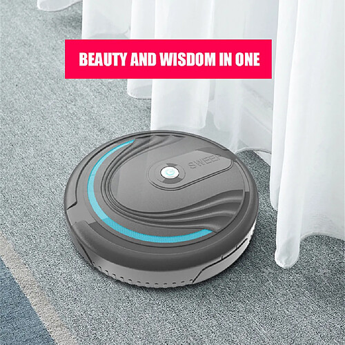 Mini robot aspirateur complètement automatique appareils ménagers chargeant la balayeuse - Noir