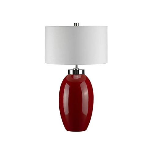 Elstead Lighting Lampe de table Victor Porcelaine Rouge