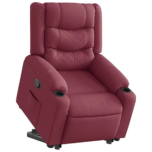 vidaXL Fauteuil inclinable rouge bordeaux tissu