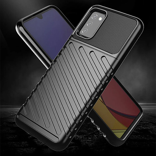 Ozzzo thunder coque flexible tough rugged cover tpu coque pour samsung galaxy a03s noir