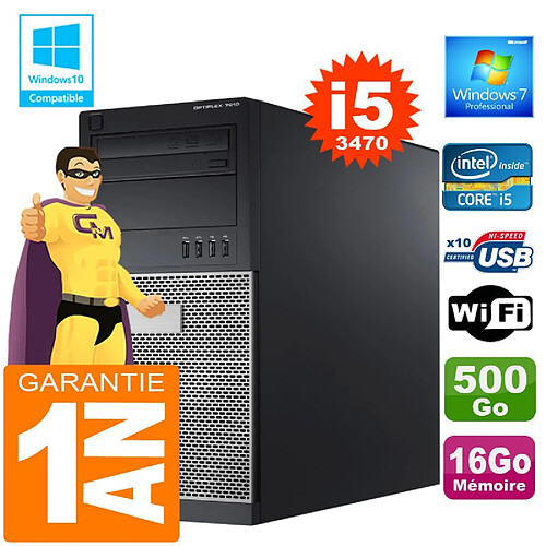 PC Tour DELL 7010 Core I5-3470 Ram 16Go Disque 500 Go Graveur DVD Wifi W7 · Occasion