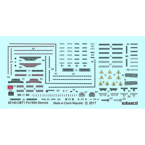 Fw 190 A stencils for Eduard - 1:48e - Eduard Accessories