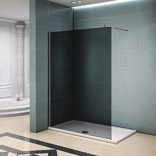 Paroi de douche 100x200cm en verre fumé