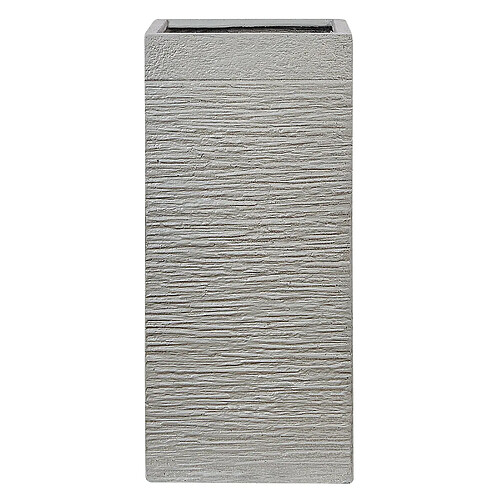 Beliani Cache-pot en fibre d'argile gris clair 33 x 33 x 70 cm DION