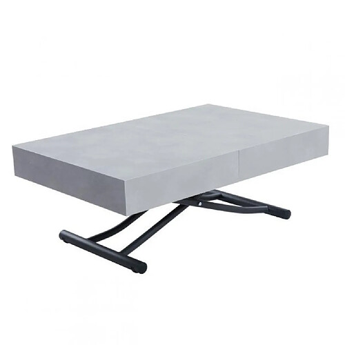 Inside 75 Table basse relevable extensible ALBATROS design gris beton Pied gris graphite