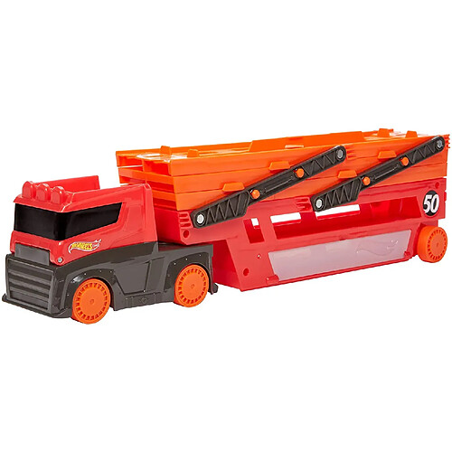 Hot Wheels Méga Transporteur, camion pour transporter jusqu'à 50 petites voitures, emballage fermé, jouet pour enfant, GWT37