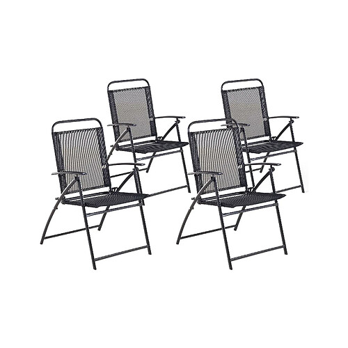 Beliani Lot de 4 chaises LIVO Métal Noir