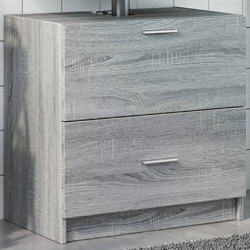 vidaXL Meuble d'évier sonoma gris 59x37x59 cm bois d'ingénierie