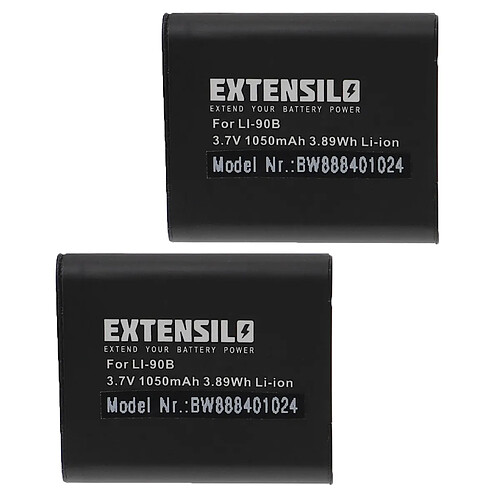 Vhbw EXTENSILO 2x Batteries compatible avec Olympus Stylus XZ-2 iHS, XZ-2 appareil photo, reflex numérique (1050mAh, 3,7V, Li-ion)