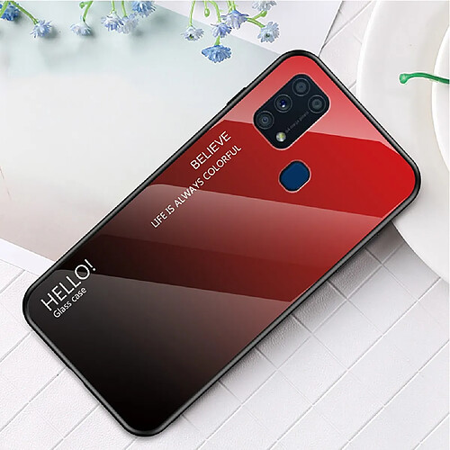 Coque en TPU hybride de couleur dégradé rouge/noir pour votre Samsung Galaxy M31