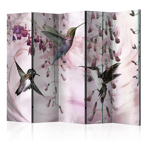 Artgeist Paravent - Flying Hummingbirds (Pink) II [Room Dividers] [225x172]