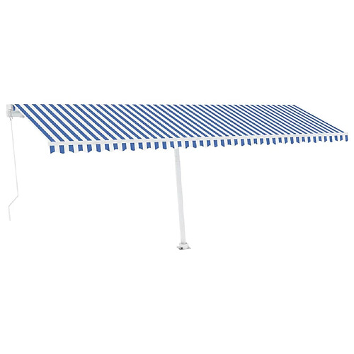 Maison Chic Auvent manuel rétractable,Store manuel de porte sur pied 600x300 cm Bleu/Blanc -GKD88911