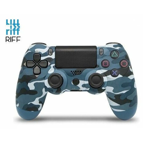 Manette de jeu sans fil Riff DualShock 4 v2 pour PlayStation PS4 / PS TV / PS Now Camouflage bleu