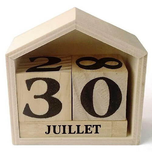 Graines Creatives Calendrier perpétuel en bois maisonnette - 7,3 x 8 x 3,4 cm