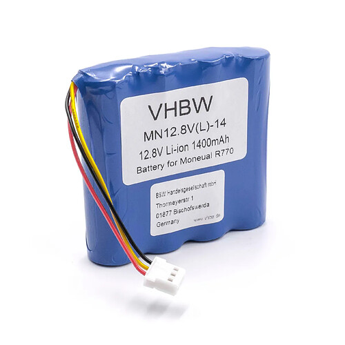 vhbw Batterie remplacement pour Moneual 12J003633 pour robot électroménager (1400mAh, 12,8V, Li-Ion / LiFePO4)